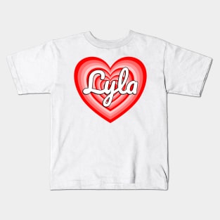 I Love Lyla Heart Lyla Name Funny Lyla Kids T-Shirt